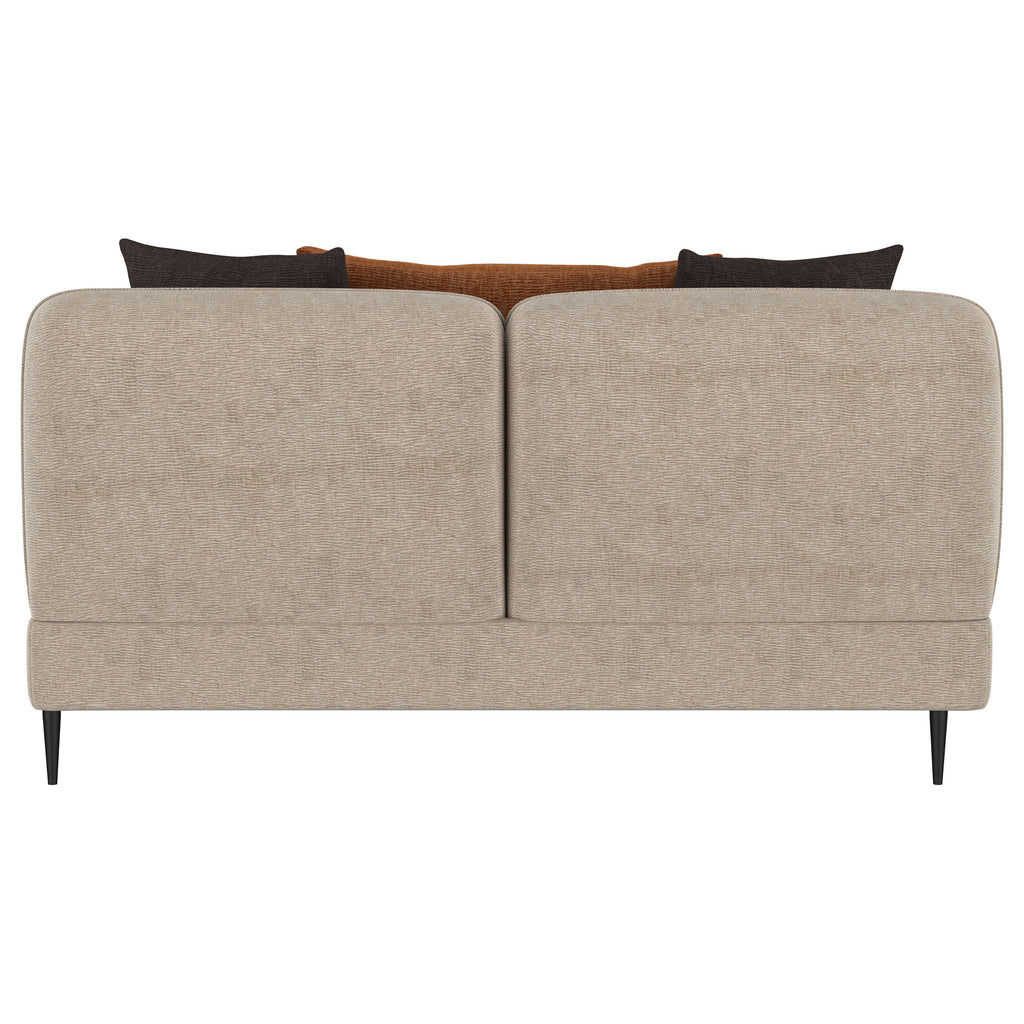 Repley Latte Upholstered Sculpted Track Arm Loveseat