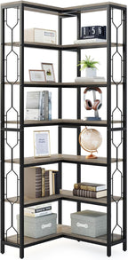 78.74" Tall 7-Tier Industrial Bookshelf