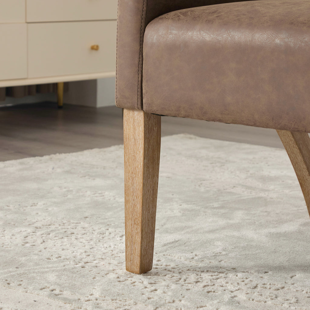 Modern Upholstered PU Open Back Accent Armchair