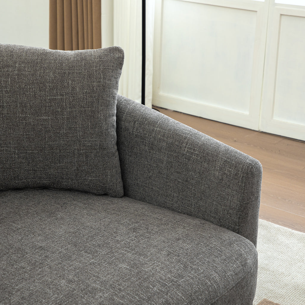 56.3'' Wide Upholstered Round Accent Cuddle Chaise