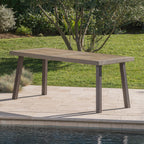 Della Outdoor Acacia Wood Dining Table with Metal Legs