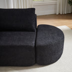 106.3-Inch V-Shaped Modular Sofa Set in Chenille Fabric