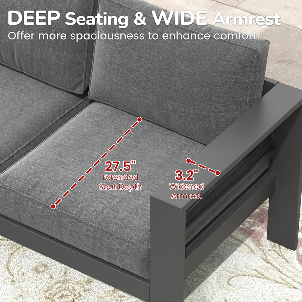 50" All-Weather Aluminum Patio Loveseat