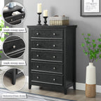 Modern 5-Drawer Dresser with Storage Cabinet