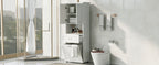 Tall Bathroom Cabinet with Laundry Basket