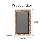 29.13"×47.24" Rectangular Carved Leaf Wall Mirror