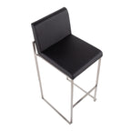 Contemporary High Back Barstool in Stainless Steel