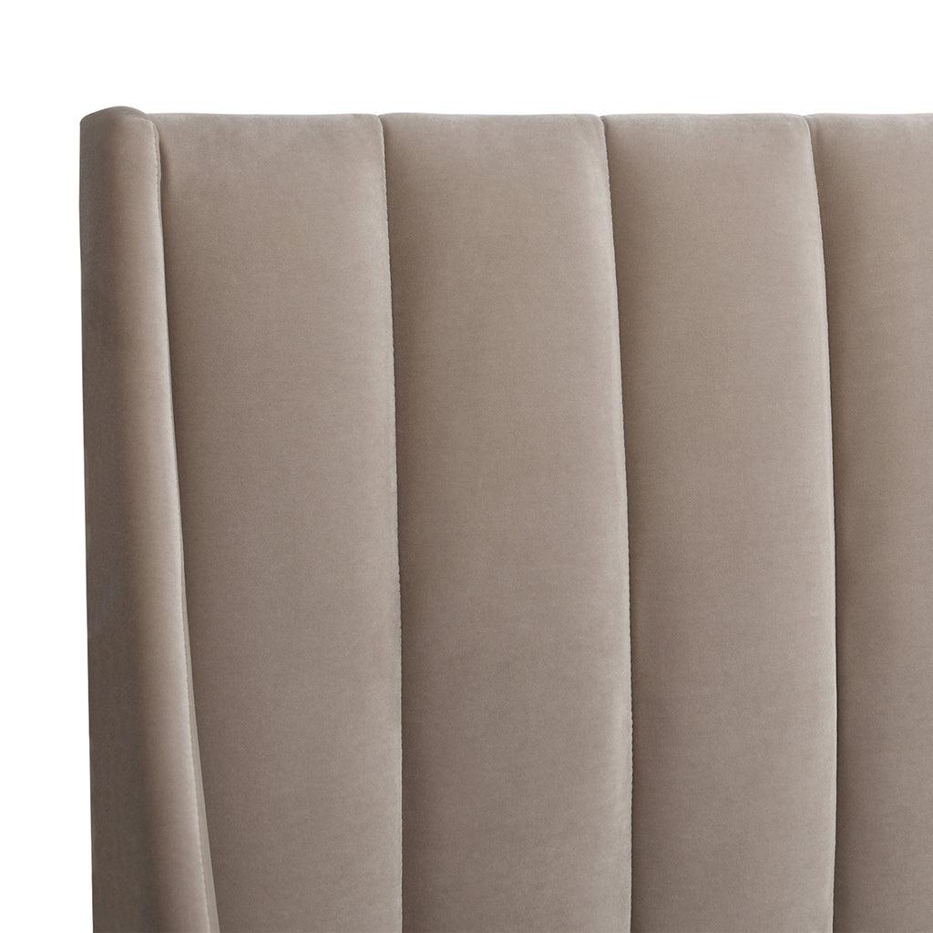 Aspen Vertical Tufted Headboard Platform Bed Set, King, Mink