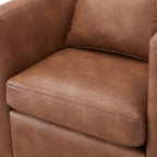 Sutton Saddle Faux Leather Swivel Barrel Chair