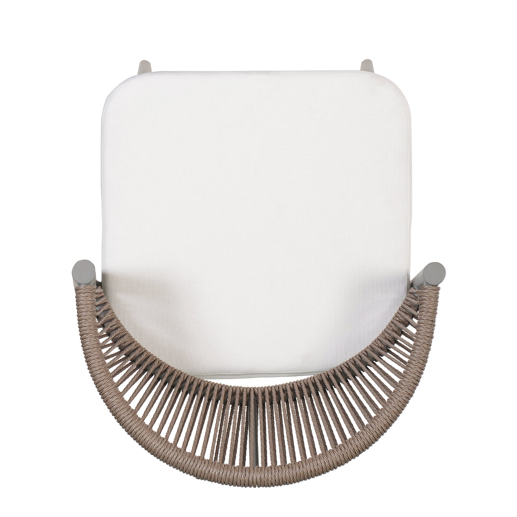 Outdoor 26" Seat Height Metal Frame Counter Stools with PE Rattan Scallop-shaped Backrest