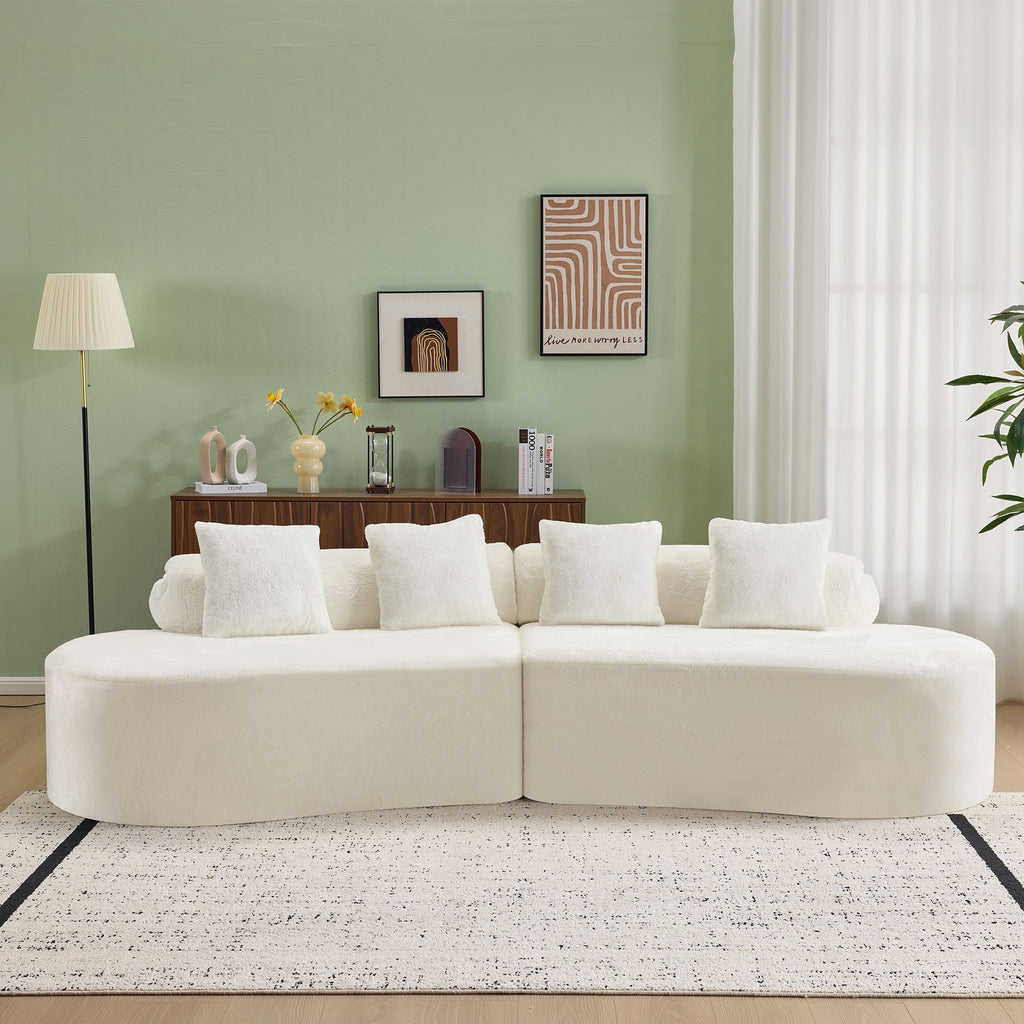White Curved Sofa