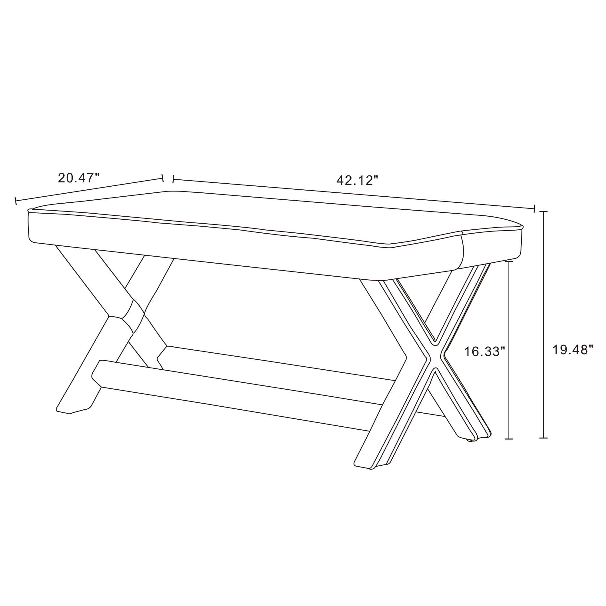 Abigail Upholstered Velvet Accent Bench in Forest