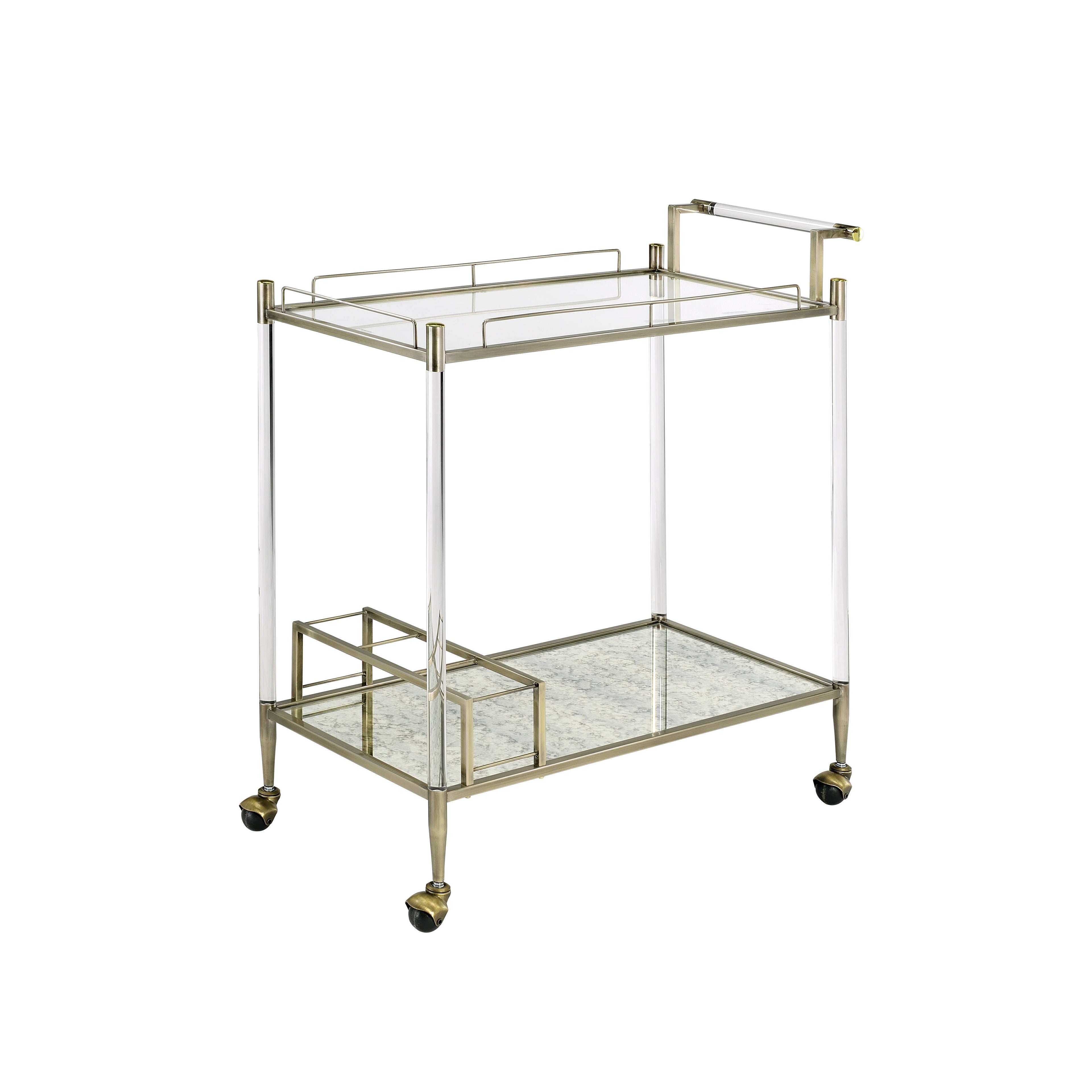 Cirro Antique Mirror & Wire Serving Cart