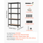 5-Tier Adjustable Heavy Duty Storage Shelves