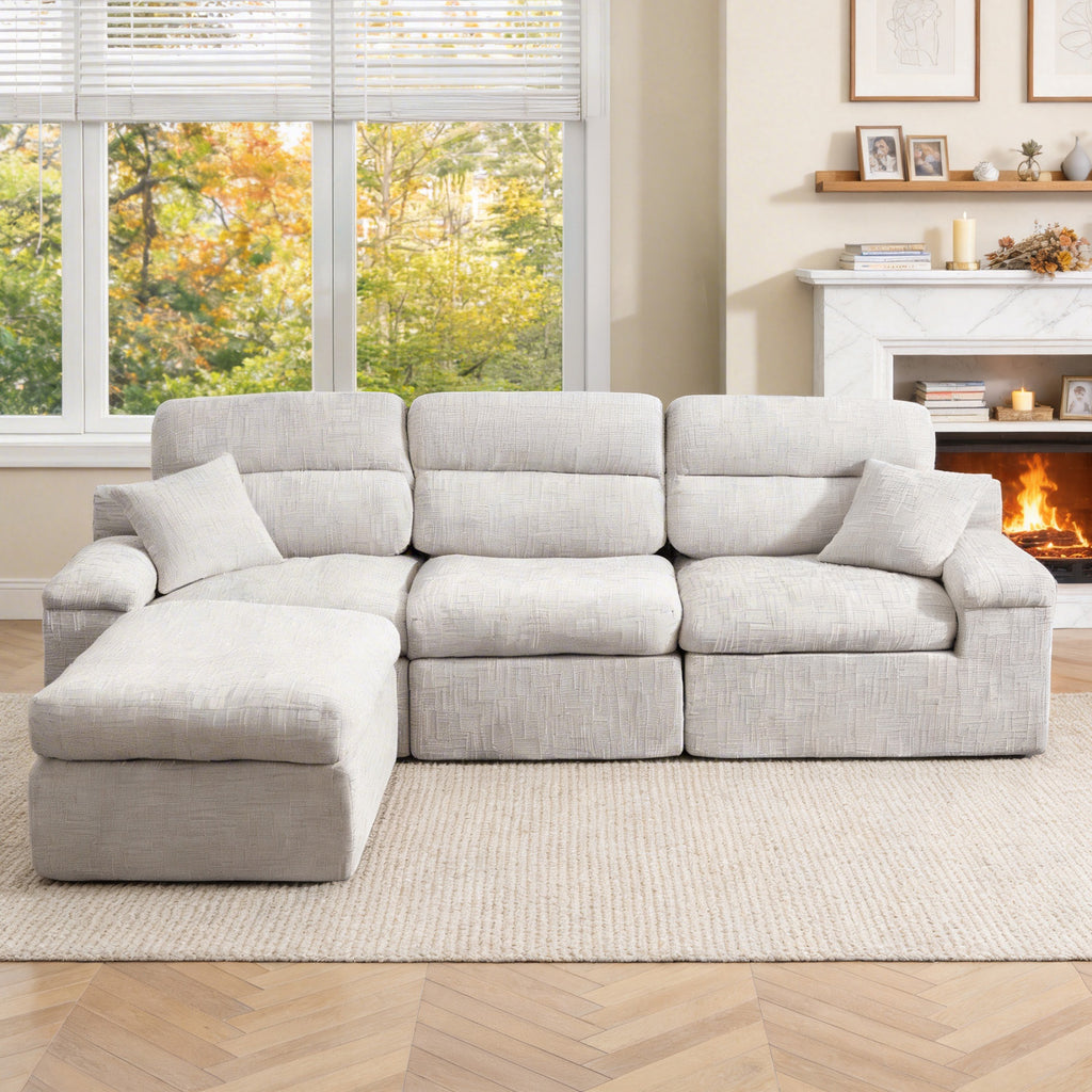 Corner Chaise Sofa with High Backrest