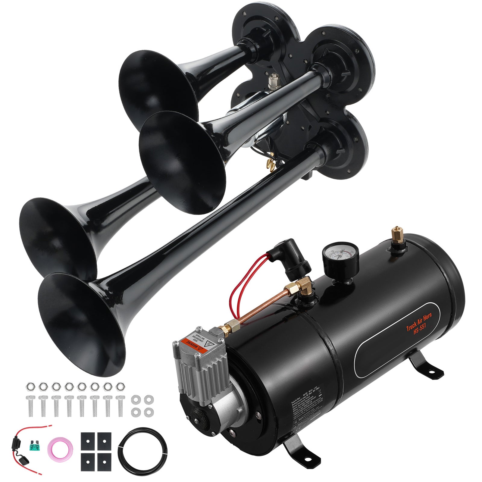 Train Horns Kit with 4 Trumpets