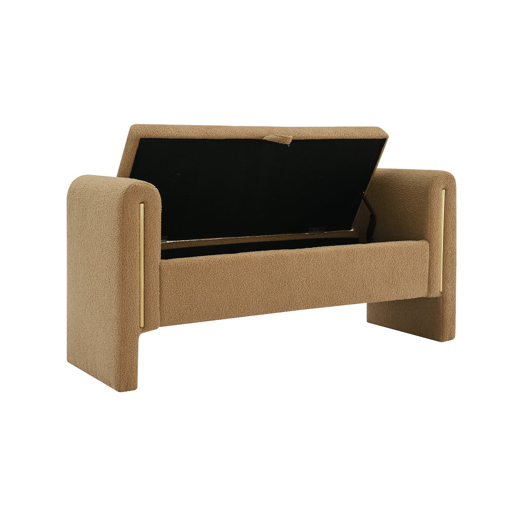 Modern Teddy Bed End Bench with Arms and Storage