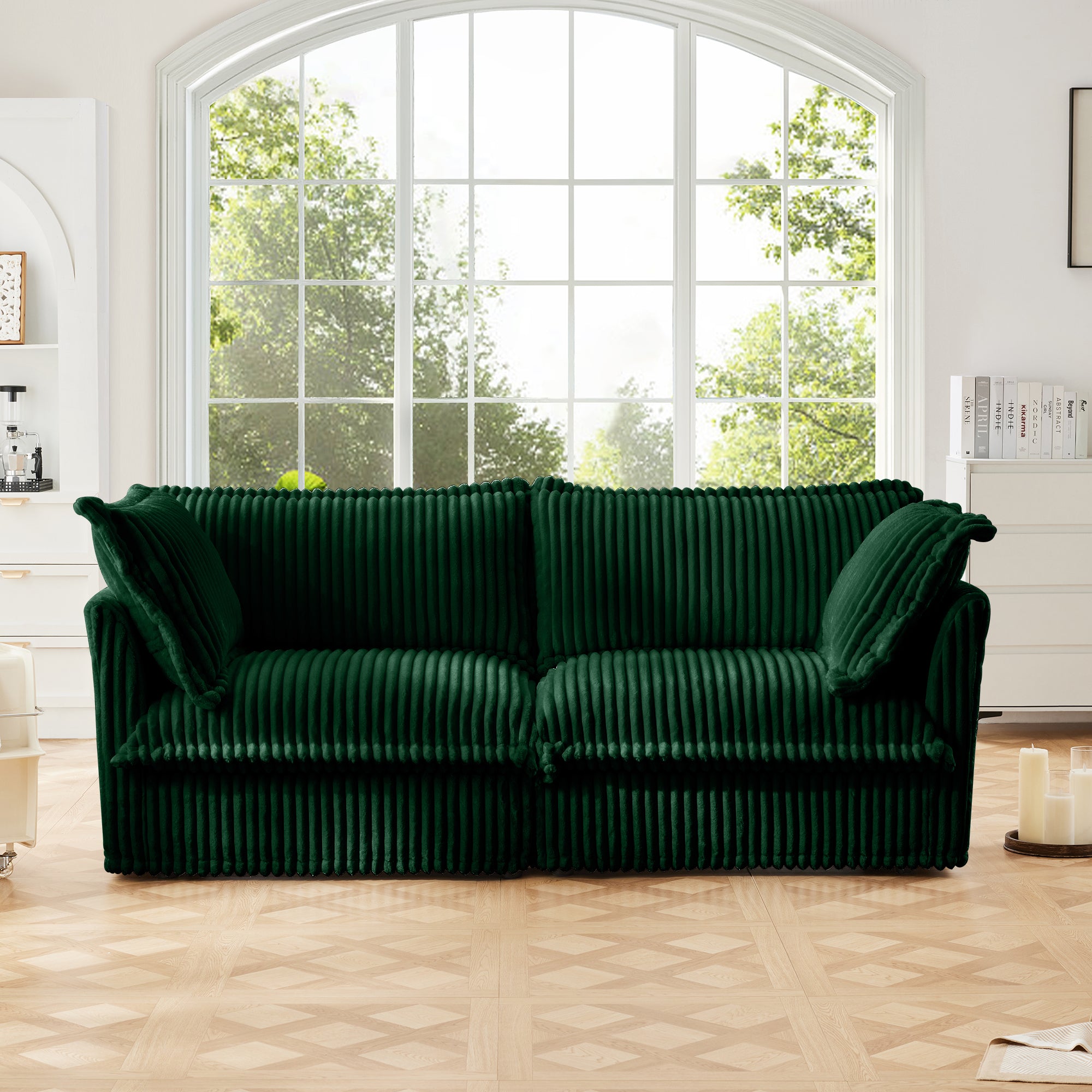 Modern Slipcovered 2-Seat Sofa Couches for Living Room