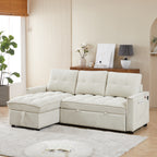 71.3" Reclining Sofa Bed with USB Ports – L-Shaped Sectional