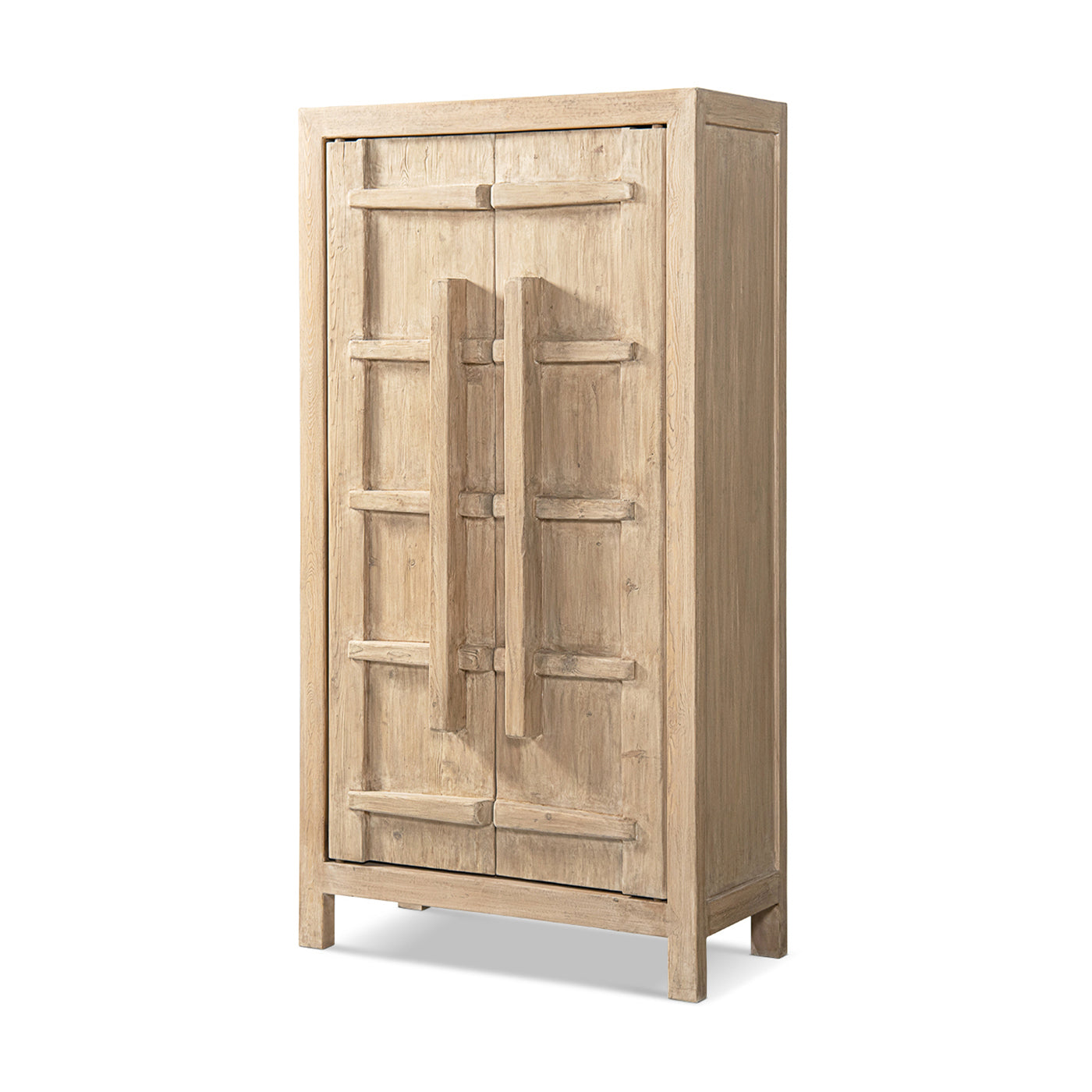 Rowan 83" Tall Reclaimed Pine Crossbar Storage Cabinet