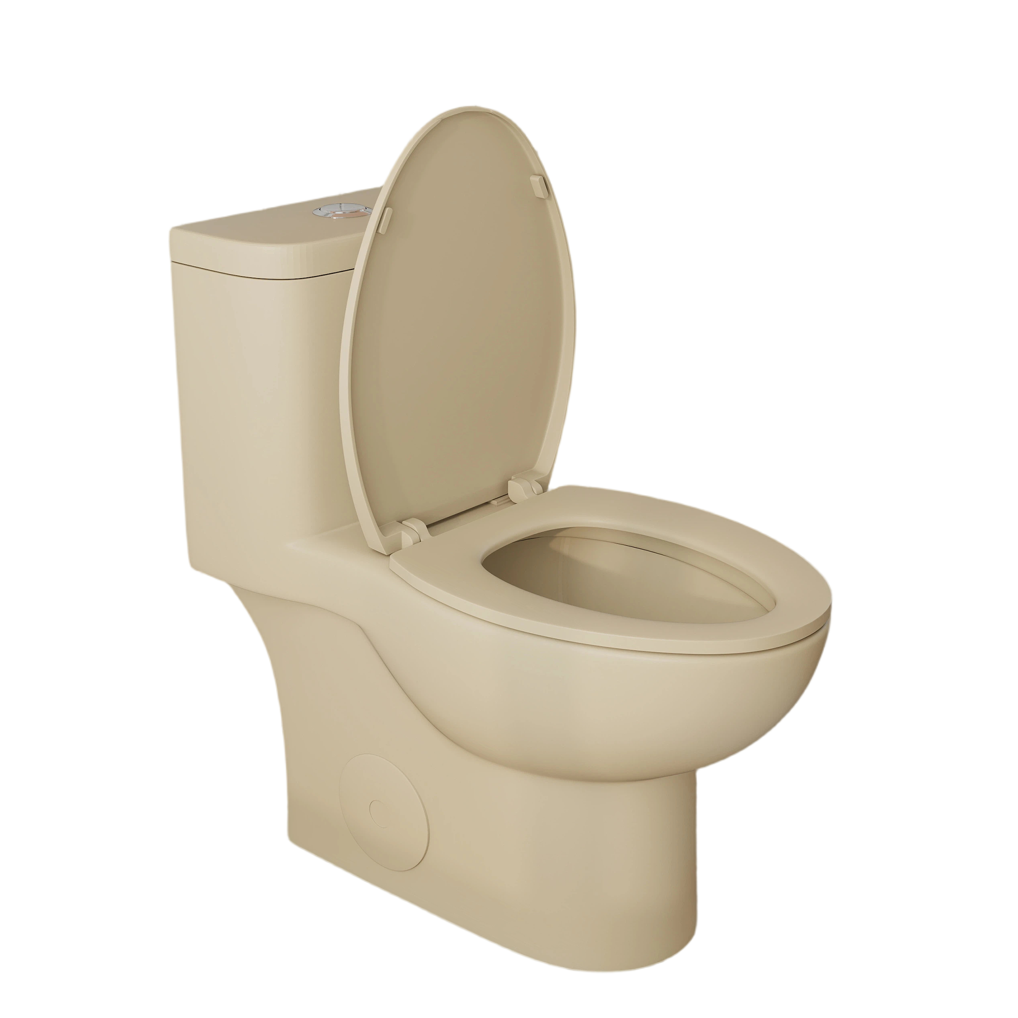 Tornado Flush One-Piece Toilet with Comfort Chair Seat - Khaki