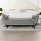 Alma Tufted Flared Arm Entryway Bench, Opal