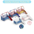 Jack Metal Junior House Twin Loft Bed with Slide and Curtain Set