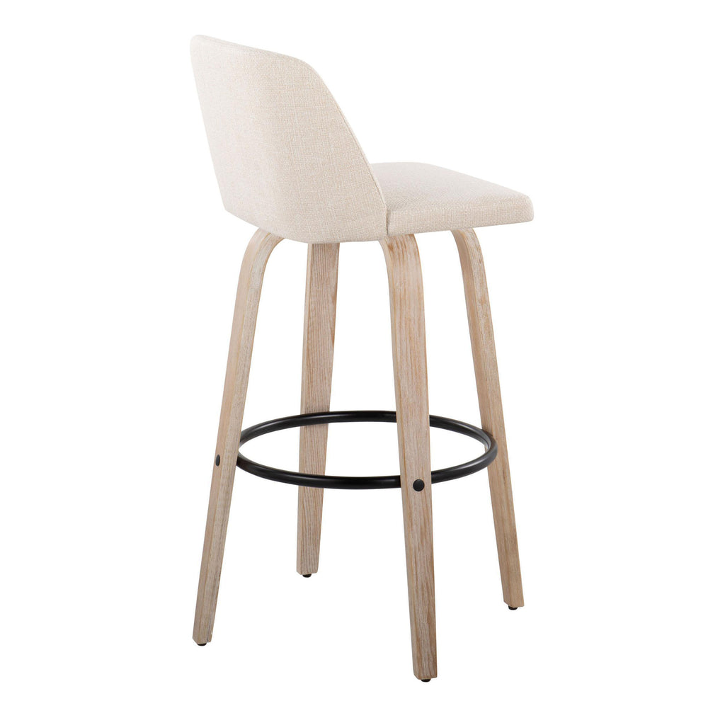 30" Mid-Century Modern Fixed Height Barstool with Swivel
