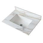 31 Inch Carrara Marble Vanity Top with Undermount Sink