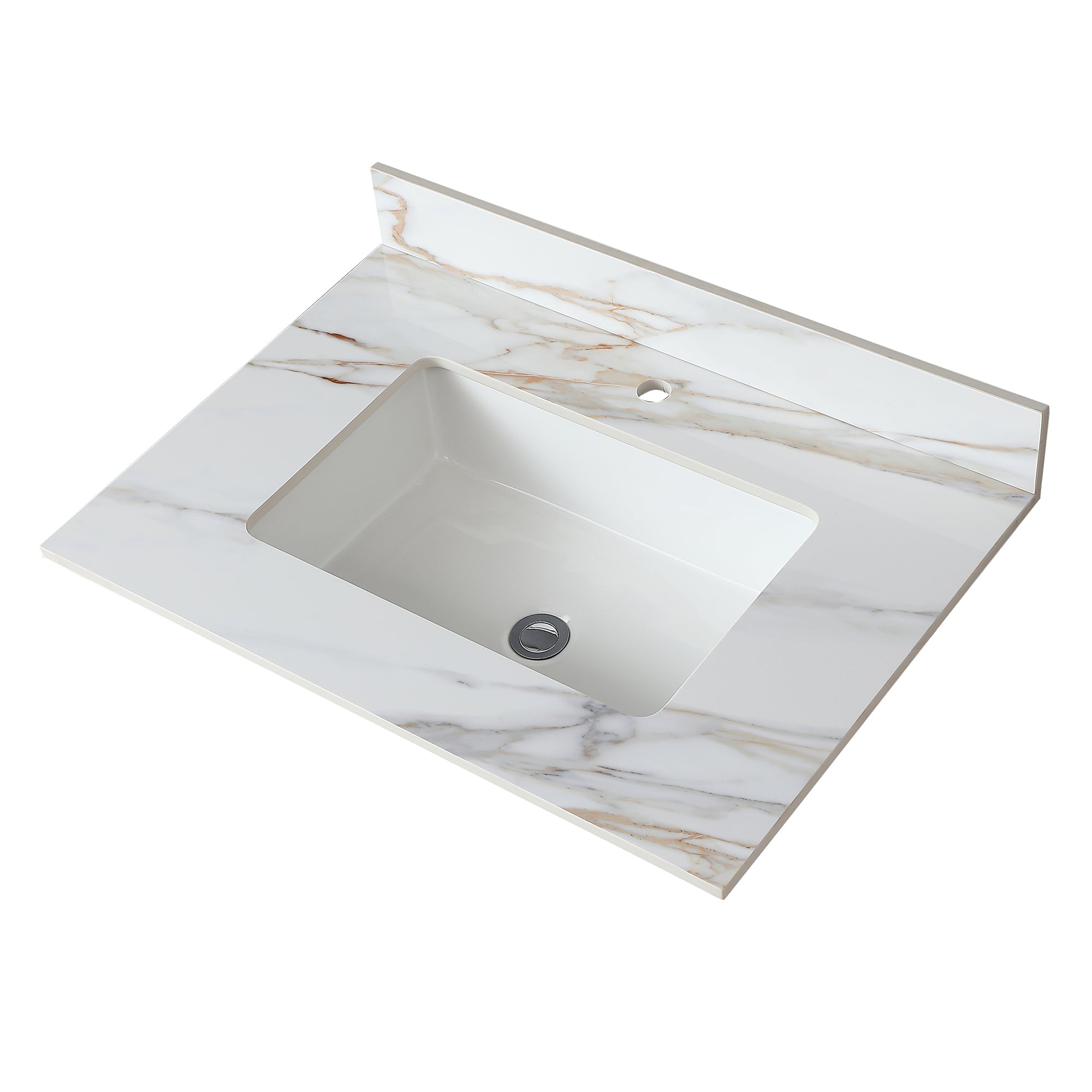 31 Inch Carrara Marble Vanity Top with Undermount Sink