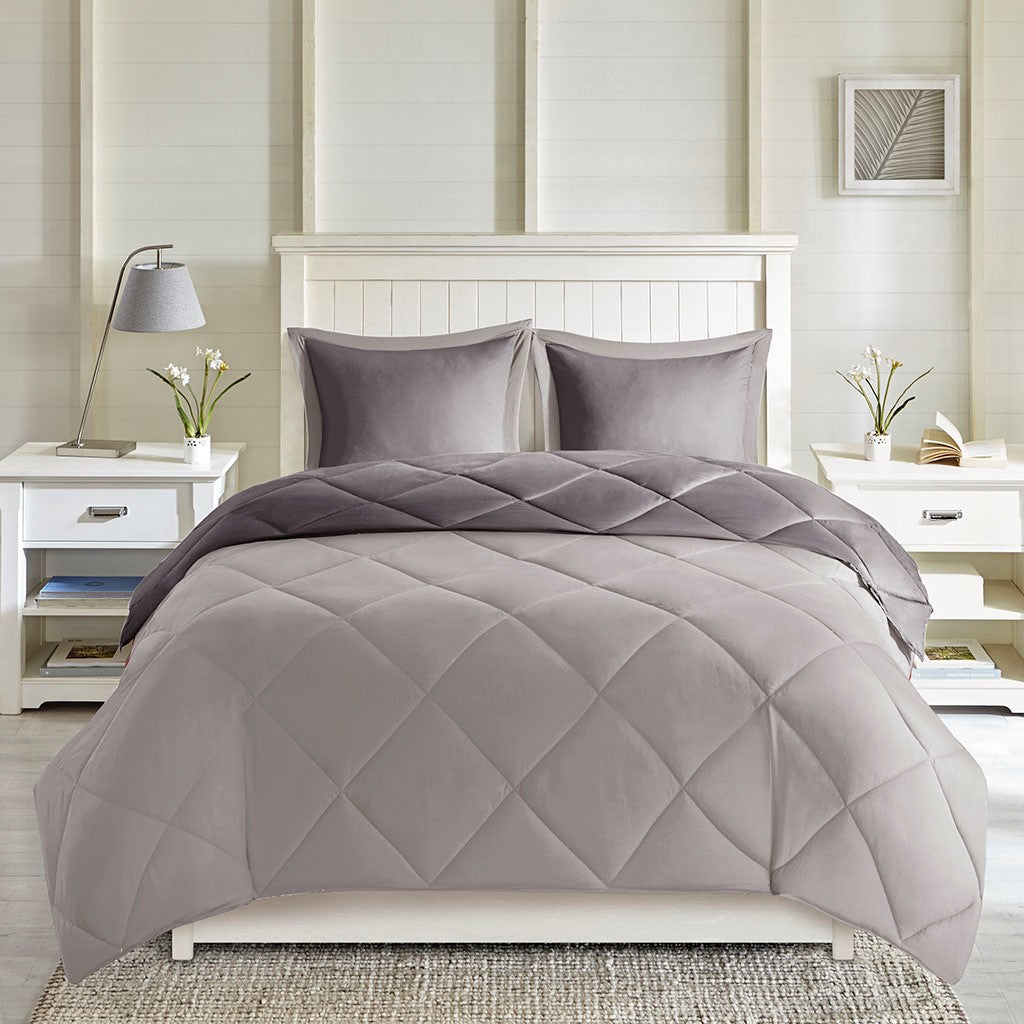 Twin/Twin XL 3M Scotchgard Diamond Quilting Reversible Down Alternative Comforter Set