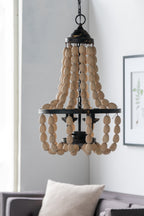 Large Beaded 4-Light Chandelier