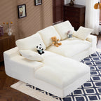 White Corduroy Compressed Sofa