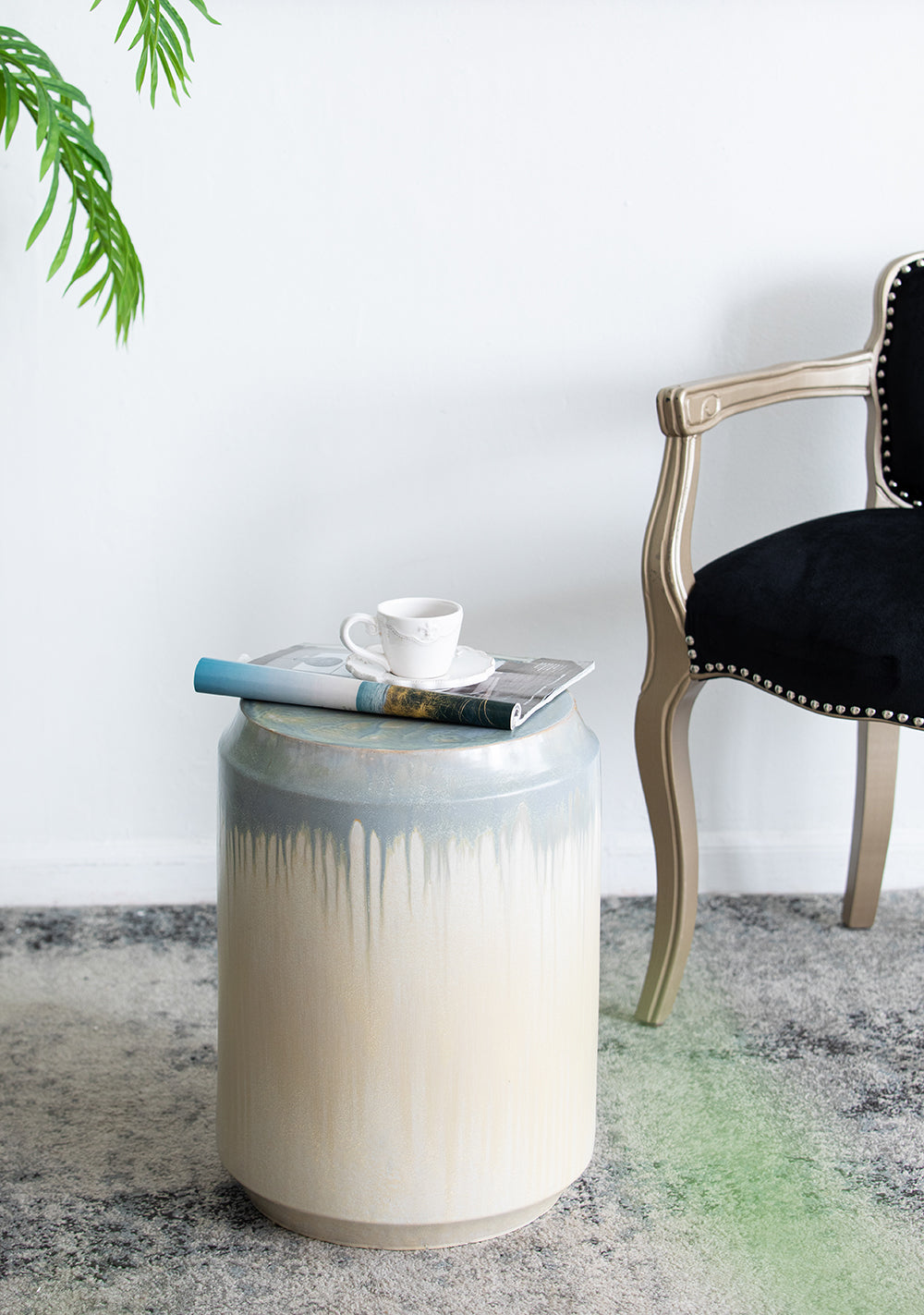 D13x18" Florence Reactive Glaze Ceramic Garden Stool