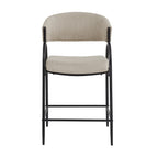 25" Seat Height Modern Fabric Bar Stools with Back