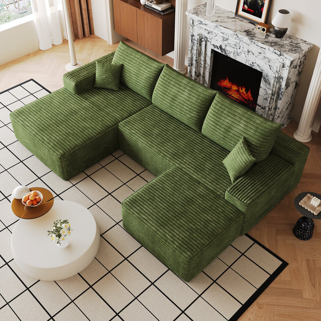 107" Cloud Sectional Sofa with Ottoman