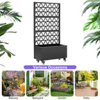 Metal Planter Box with Trellis Raised Garden Bed
