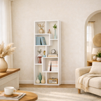 Asymmetrical Display Shelf & Bookcase, 5-Tier