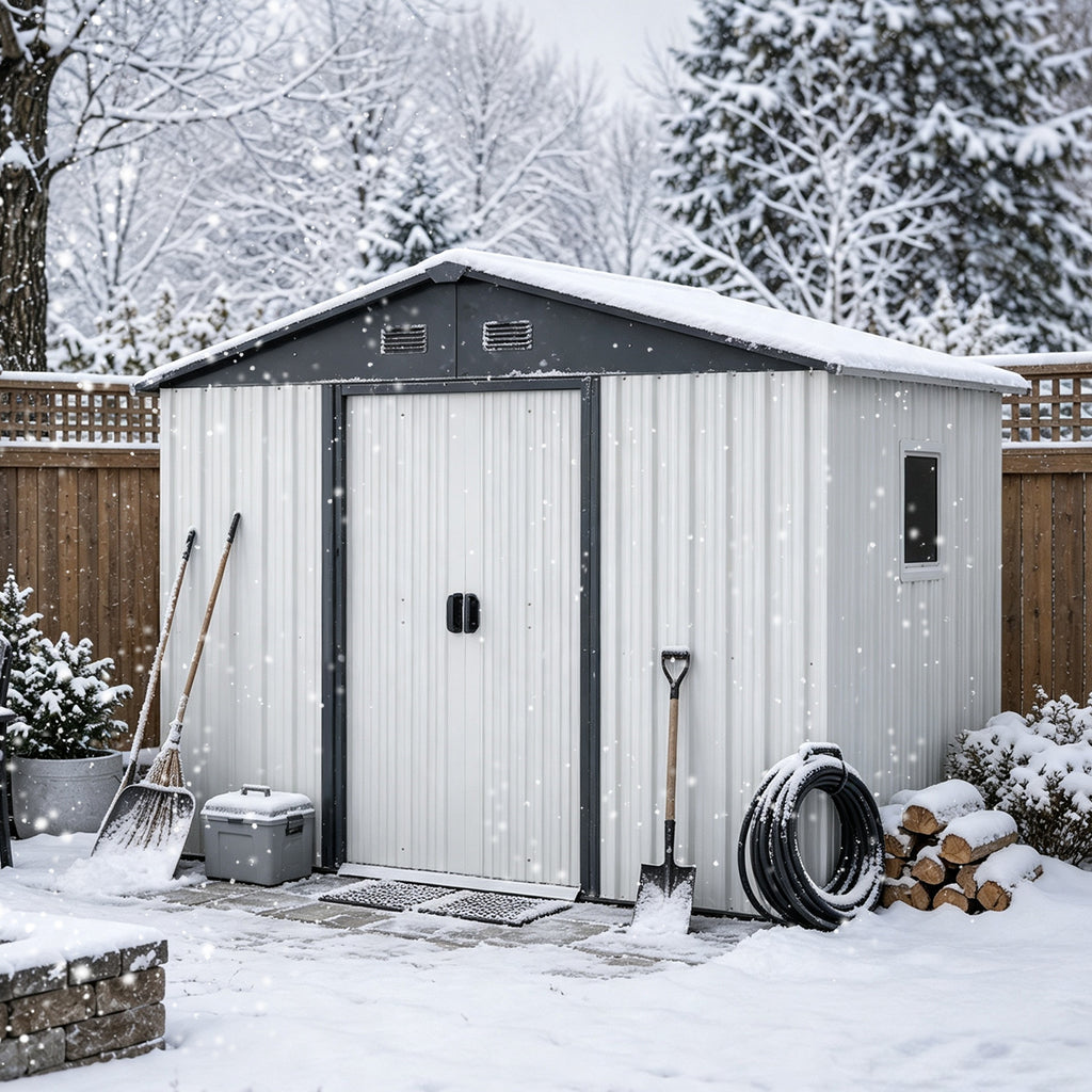8ft x 4ft Outdoor Metal Storage Shed with Window