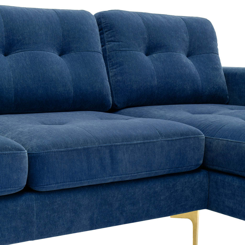 110" L-Shape Convertible Sectional Sofa Couch with Movable Ottoman