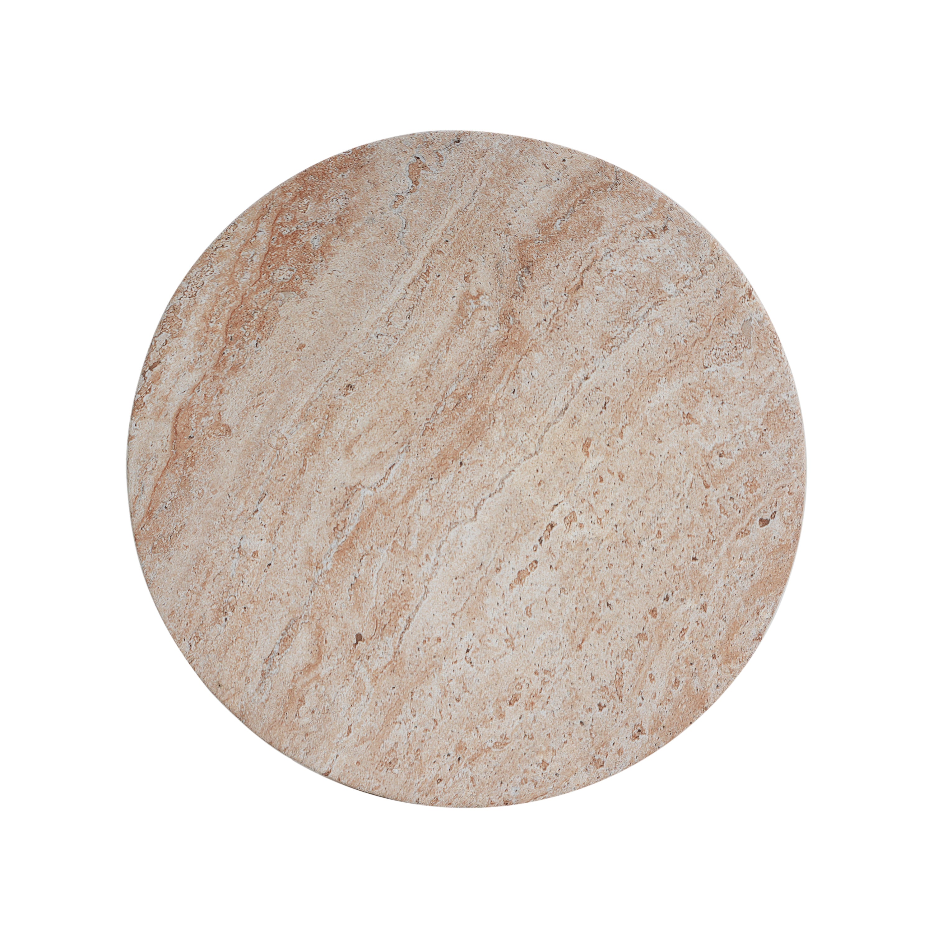 Outdoor Indoor Lightweight Concrete Side Table, Travertine Finish