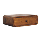 Solid Wood Avora Wall-Mounted Nightstand, 1-Drawer, Honey