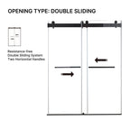 48 Inches x 76 Inches Double Sliding Shower Door in Matte