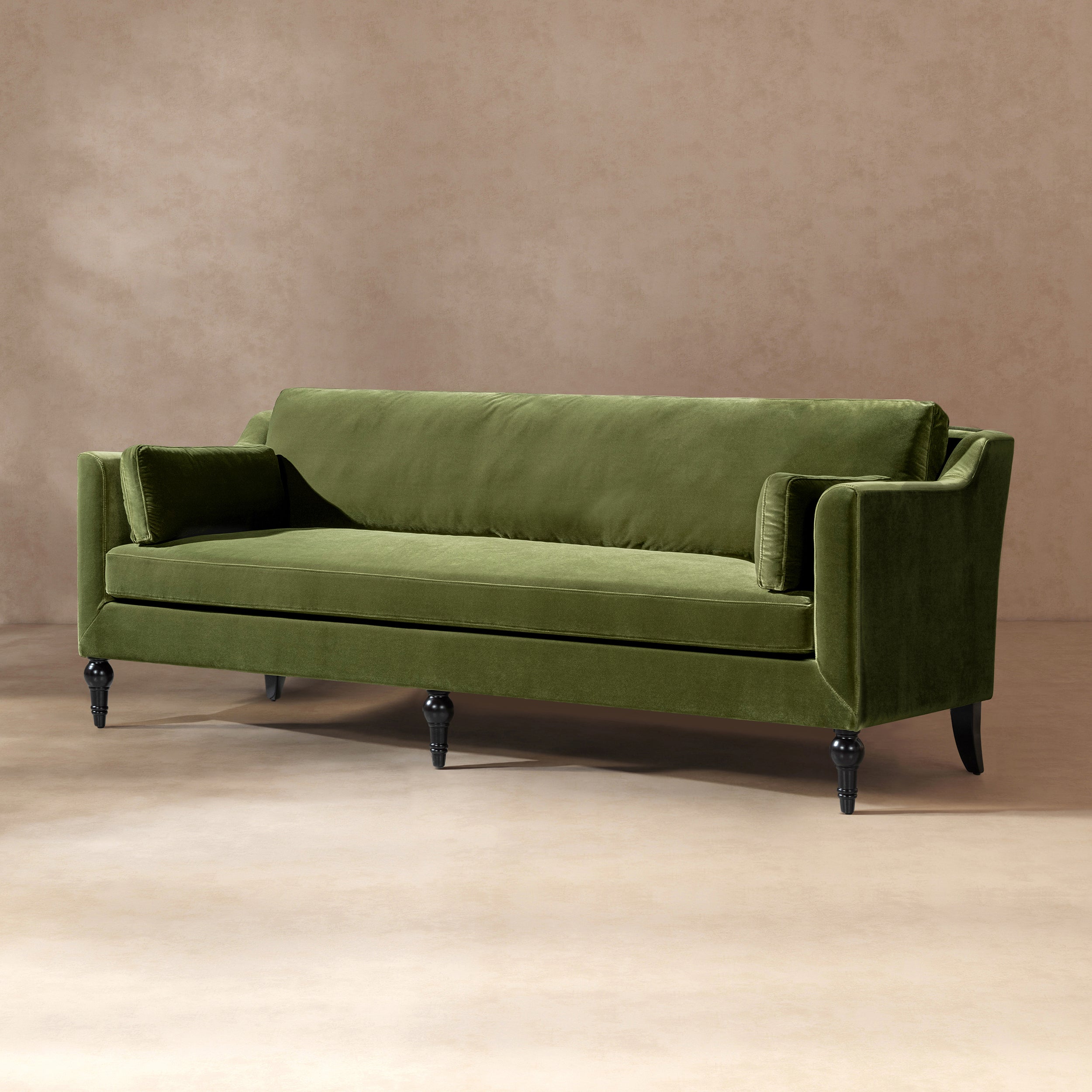 Josephine 84.5" Upholstered Modern Sofa, Olive