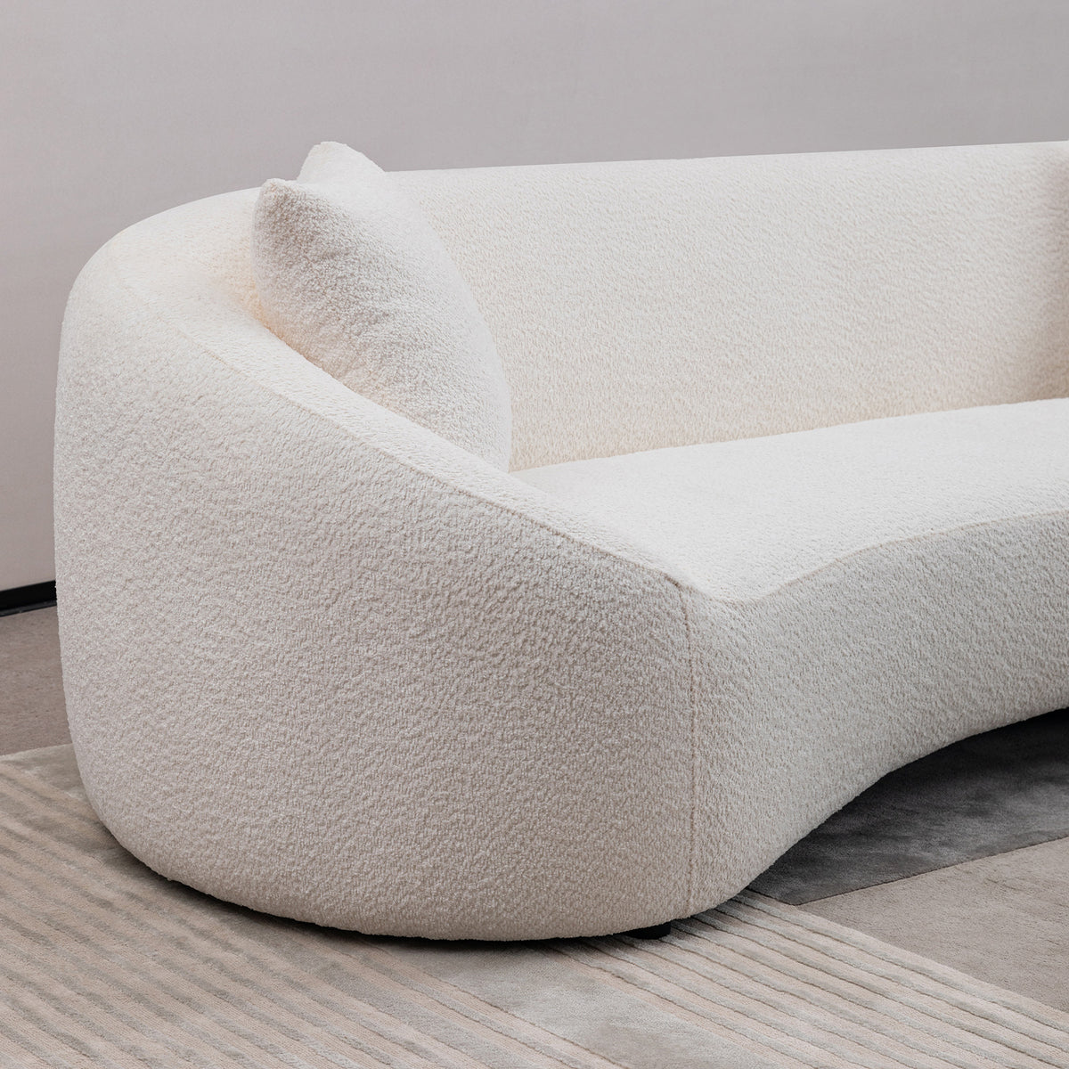 3+1+1, 93.31" Minimalist Curved Sofa, 3 Seater