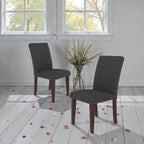 Upholstery Dining Chair Set of 2 in Grey and Brown