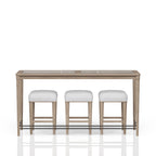 Frosted Glass Console Table With 3 Stools