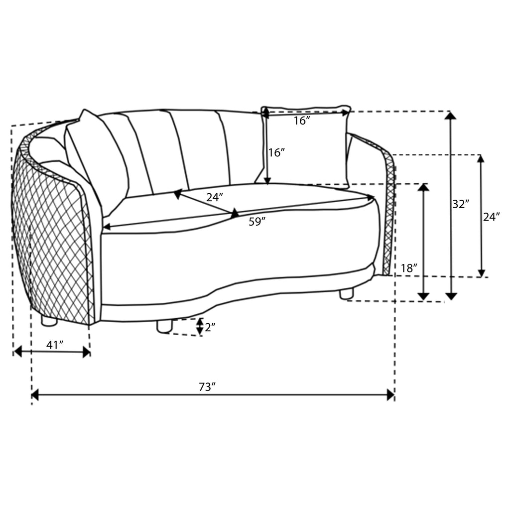 Lorraine Dark Upholstered Loveseat
