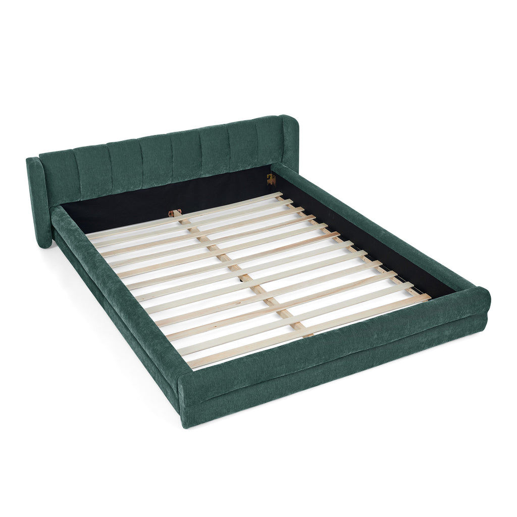 Queen Size Upholstered Bed Frame with Thick Fabric
