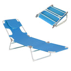 Lounge Portable Reclining Lounger, Outdoor Patio, Beach, Lawn, Camping, or Pool Tanning Chair